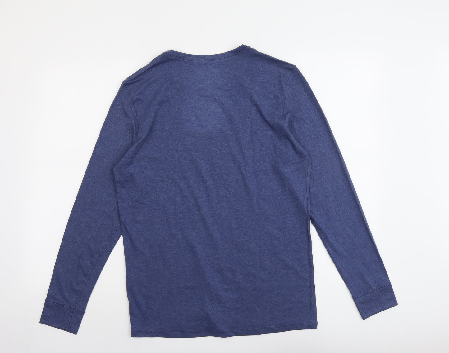 Marks and Spencer Mens Blue Acrylic T-Shirt Size M Round Neck
