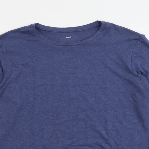 Marks and Spencer Mens Blue Acrylic T-Shirt Size M Round Neck