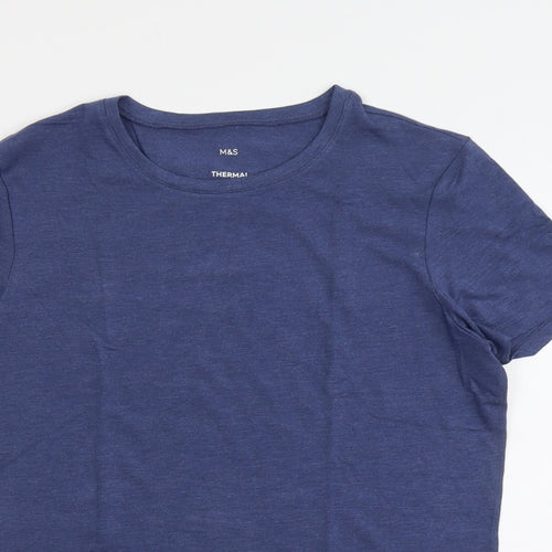 Marks and Spencer Mens Blue Acrylic T-Shirt Size M Round Neck