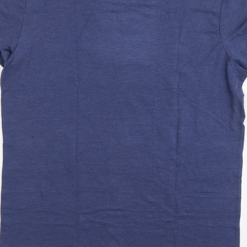 Marks and Spencer Mens Blue Acrylic T-Shirt Size M Round Neck
