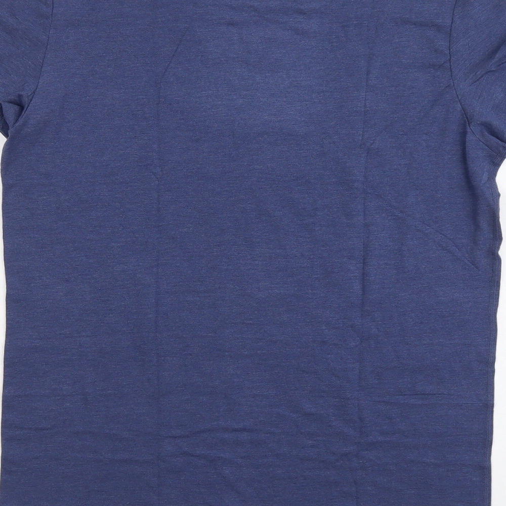 Marks and Spencer Mens Blue Acrylic T-Shirt Size M Round Neck