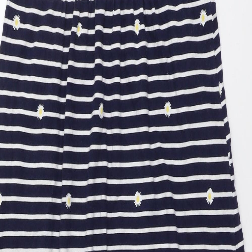Joules Womens Blue Geometric Cotton A-Line Size 12 Round Neck Pullover