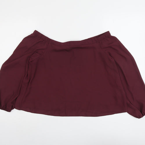 New Look Womens Purple Polyester Basic Blouse Size 10 Off the Shoulder