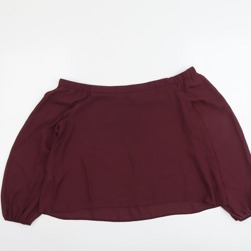 New Look Womens Purple Polyester Basic Blouse Size 10 Off the Shoulder