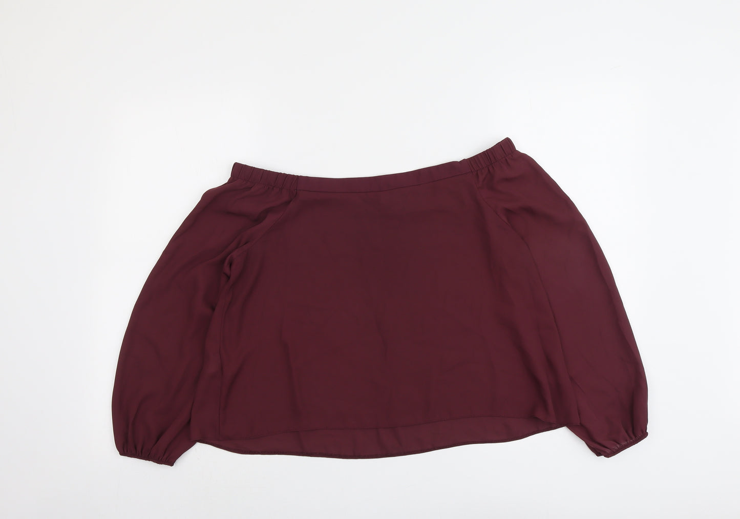 New Look Womens Purple Polyester Basic Blouse Size 10 Off the Shoulder