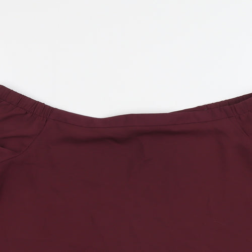 New Look Womens Purple Polyester Basic Blouse Size 10 Off the Shoulder