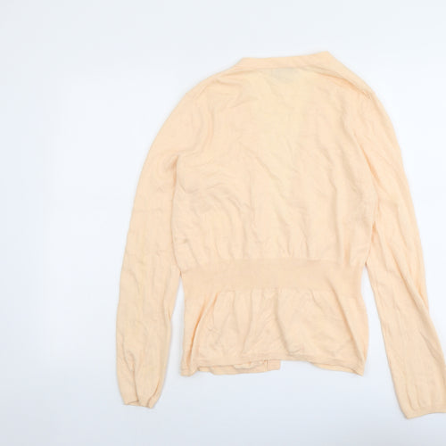 Gap Womens Orange V-Neck Cotton Cardigan Jumper Size M