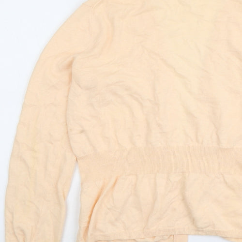 Gap Womens Orange V-Neck Cotton Cardigan Jumper Size M