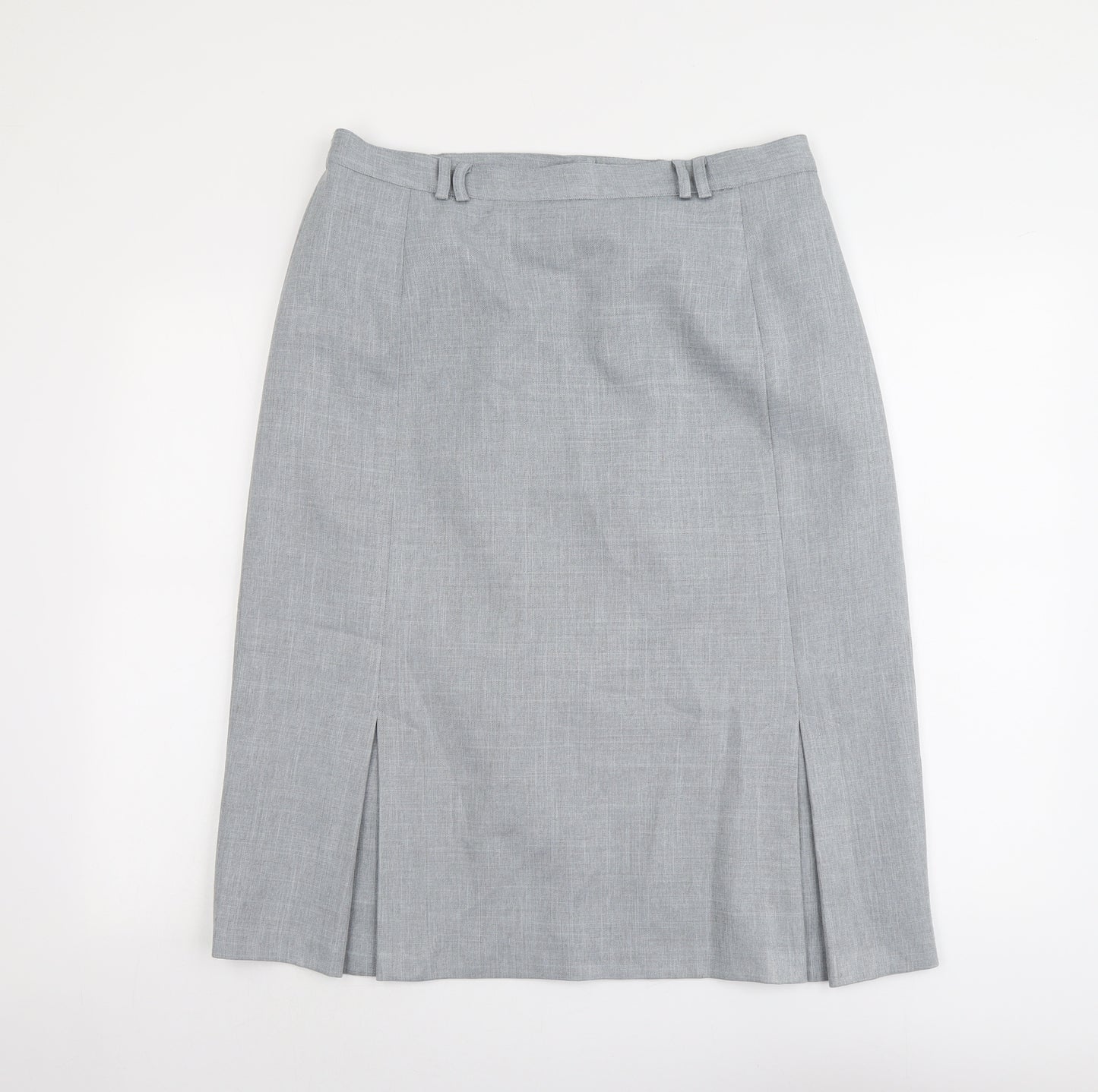 Bonmarché Womens Grey Polyester A-Line Skirt Size 18 Zip