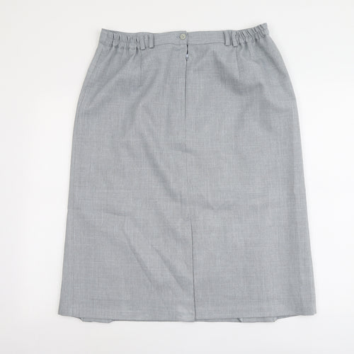 Bonmarché Womens Grey Polyester A-Line Skirt Size 18 Zip