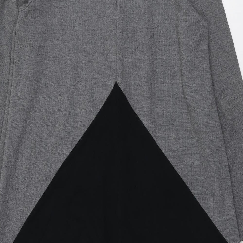 Ronen Chen Womens Grey Colourblock Viscose Jumper Dress Size 12 Round Neck Zip