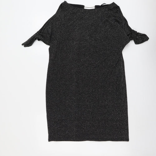 Dorothy Perkins Womens Black Polyester A-Line Size 10 Round Neck Pullover