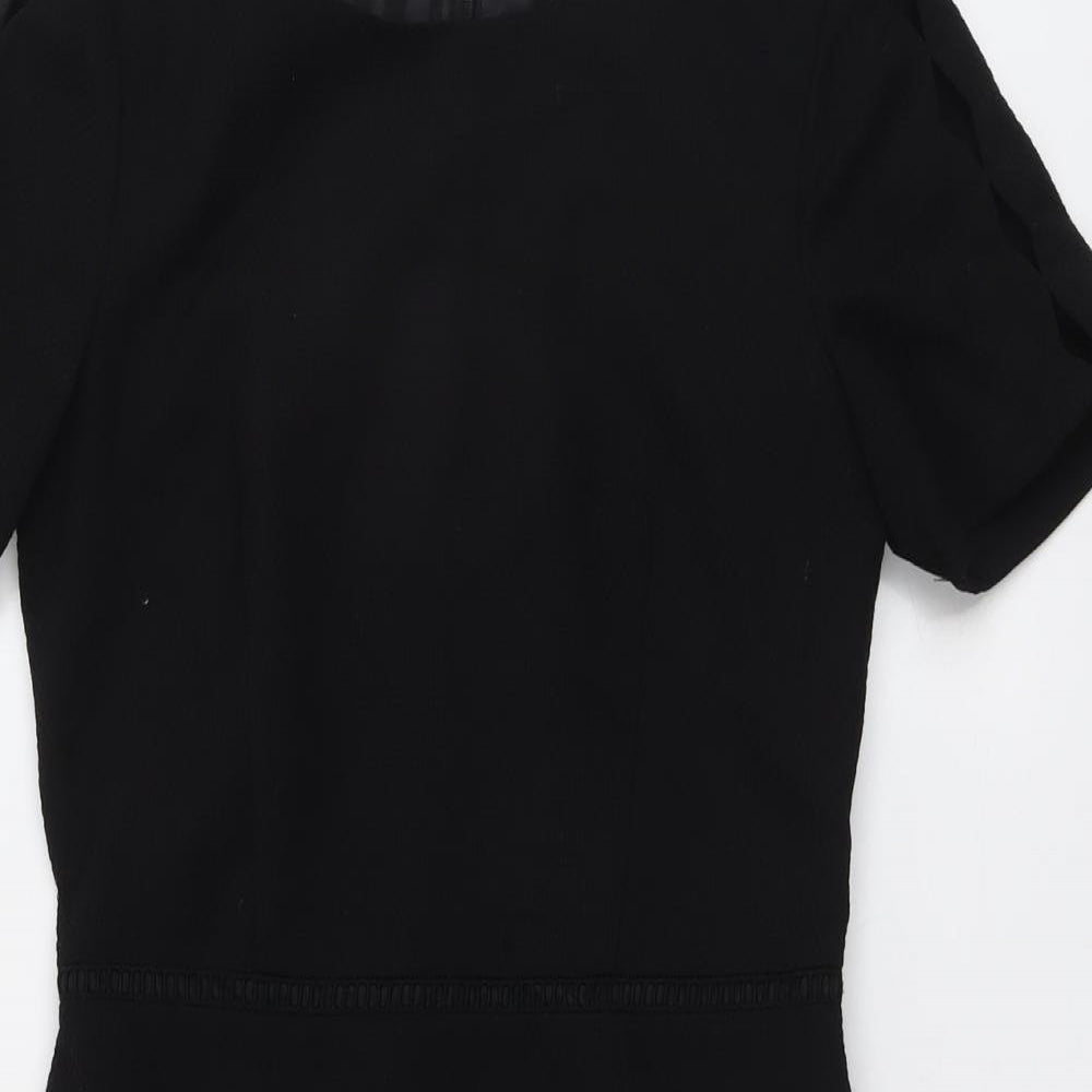 Oasis Womens Black Polyester A-Line Size 10 Round Neck Zip