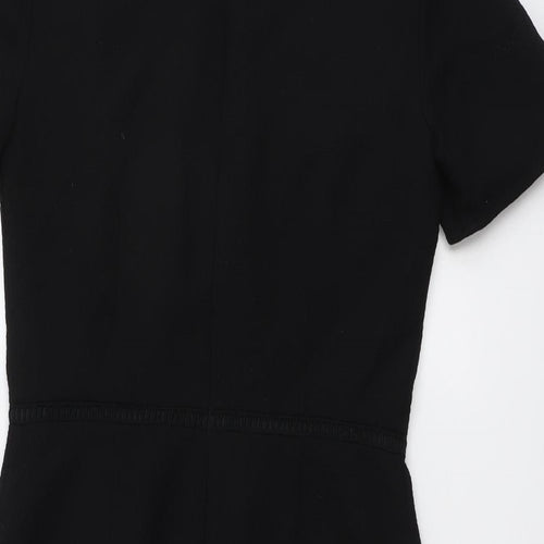 Oasis Womens Black Polyester A-Line Size 10 Round Neck Zip