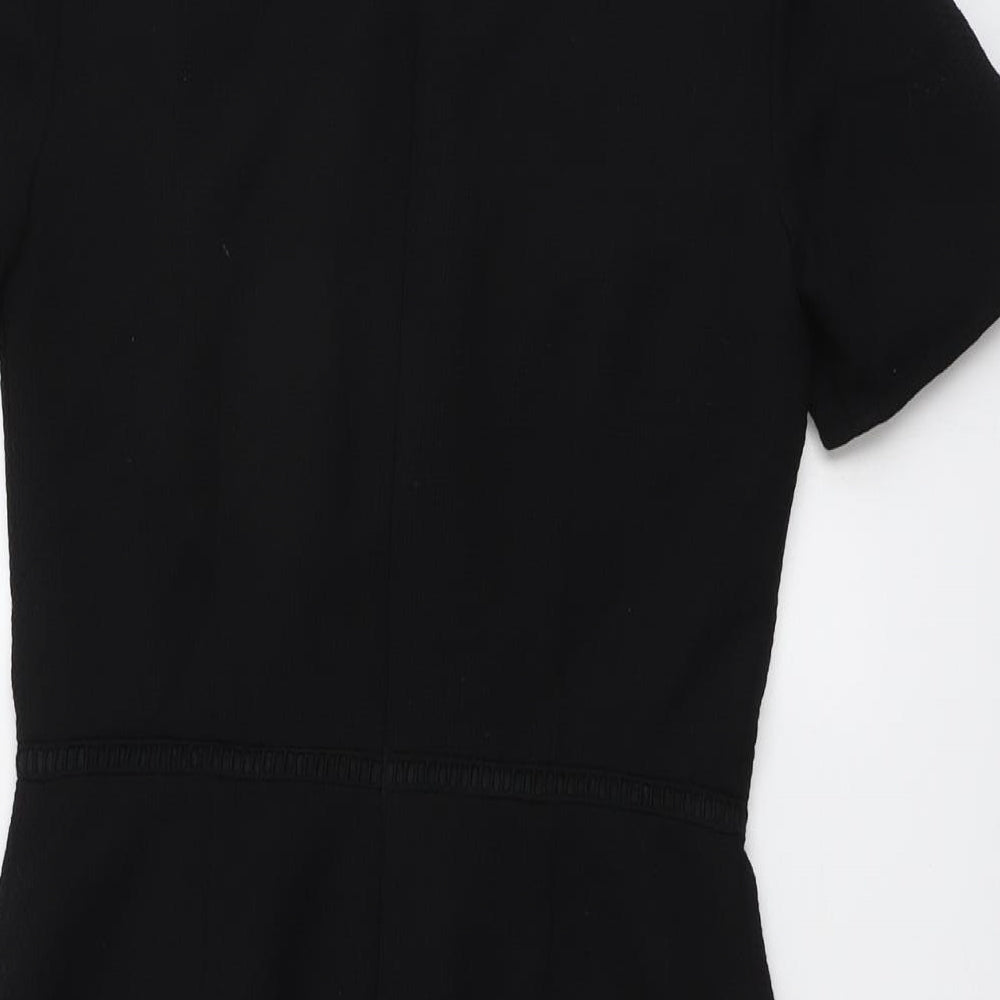 Oasis Womens Black Polyester A-Line Size 10 Round Neck Zip