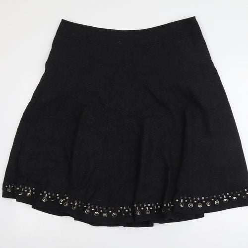 J.Taylor Womens Grey Wool Swing Skirt Size 18 Zip