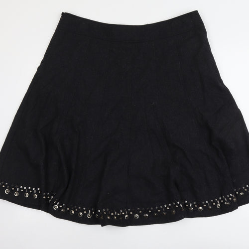 J.Taylor Womens Grey Wool Swing Skirt Size 18 Zip