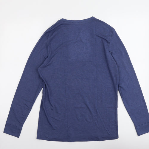 Marks and Spencer Mens Blue Acrylic T-Shirt Size M Round Neck