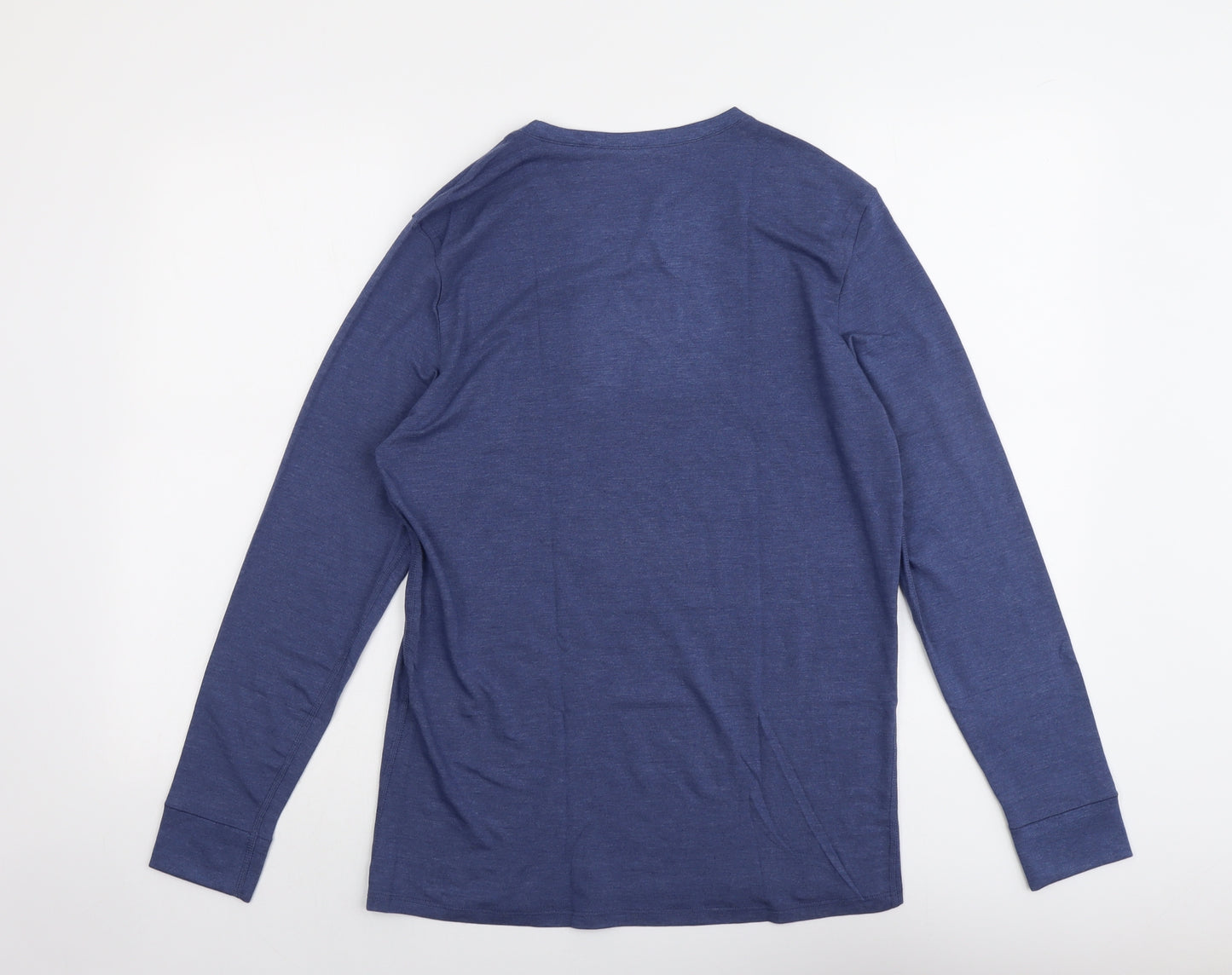 Marks and Spencer Mens Blue Acrylic T-Shirt Size M Round Neck