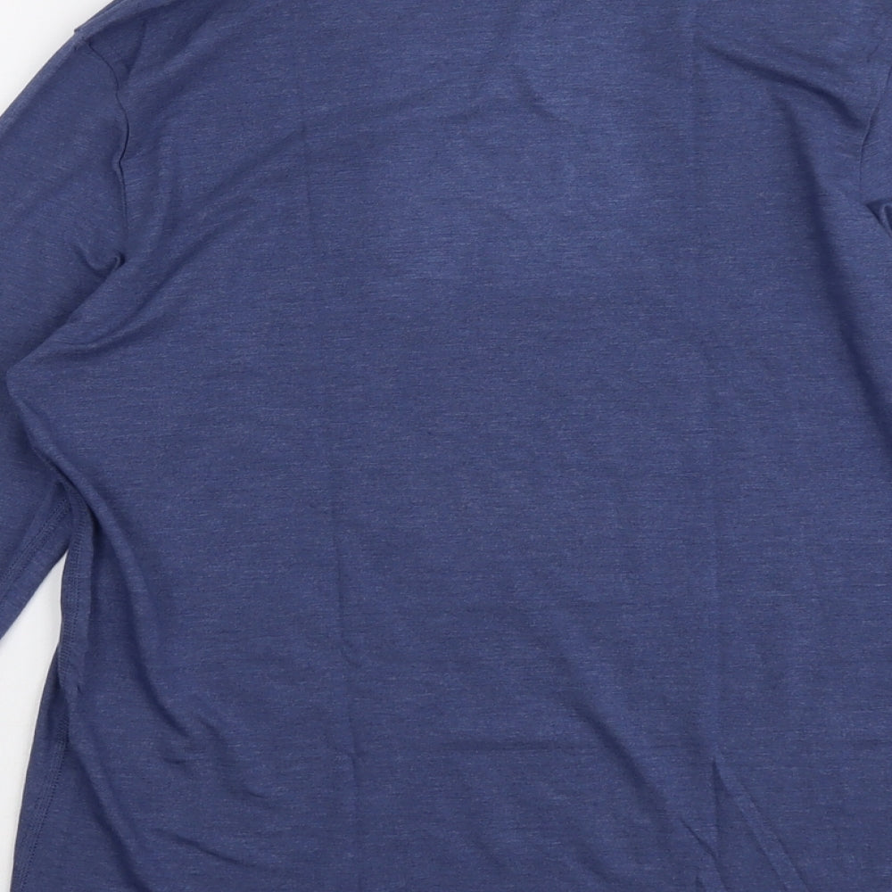 Marks and Spencer Mens Blue Acrylic T-Shirt Size M Round Neck