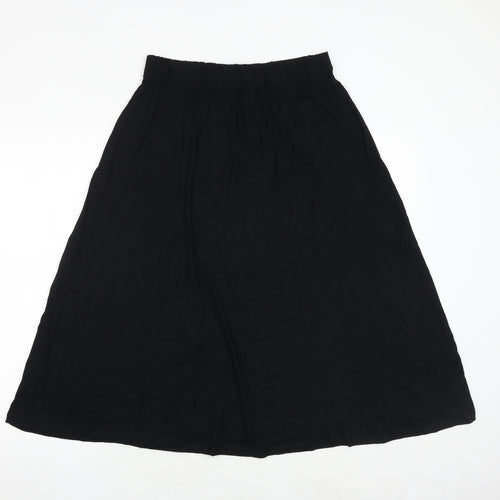 Marks and Spencer Womens Black Viscose Swing Skirt Size 10