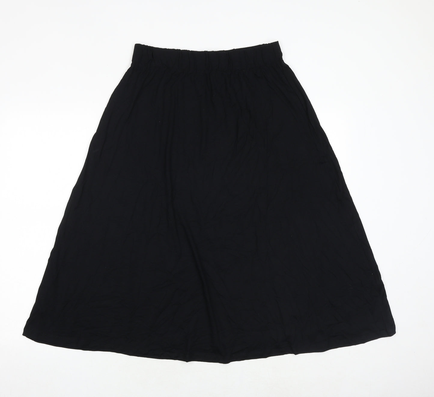 Marks and Spencer Womens Black Viscose Swing Skirt Size 10