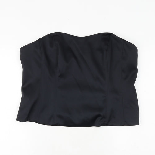 Marks and Spencer Womens Black Polyester Cropped Blouse Size 20 Sweetheart - Corset Style