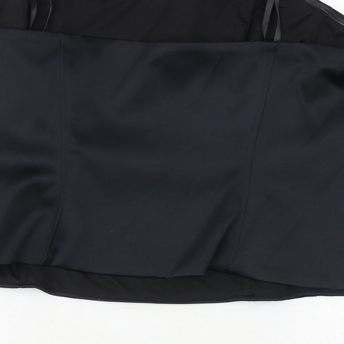 Marks and Spencer Womens Black Polyester Cropped Blouse Size 20 Sweetheart - Corset Style