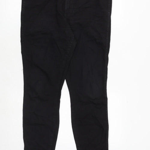 H&M Womens Black Cotton Skinny Jeans Size 14 Regular Zip