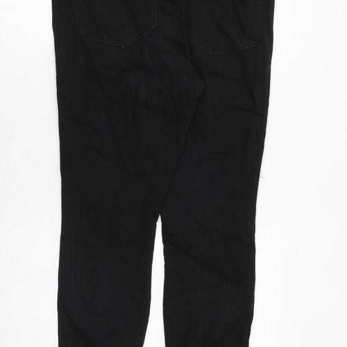 H&M Womens Black Cotton Skinny Jeans Size 14 Regular Zip