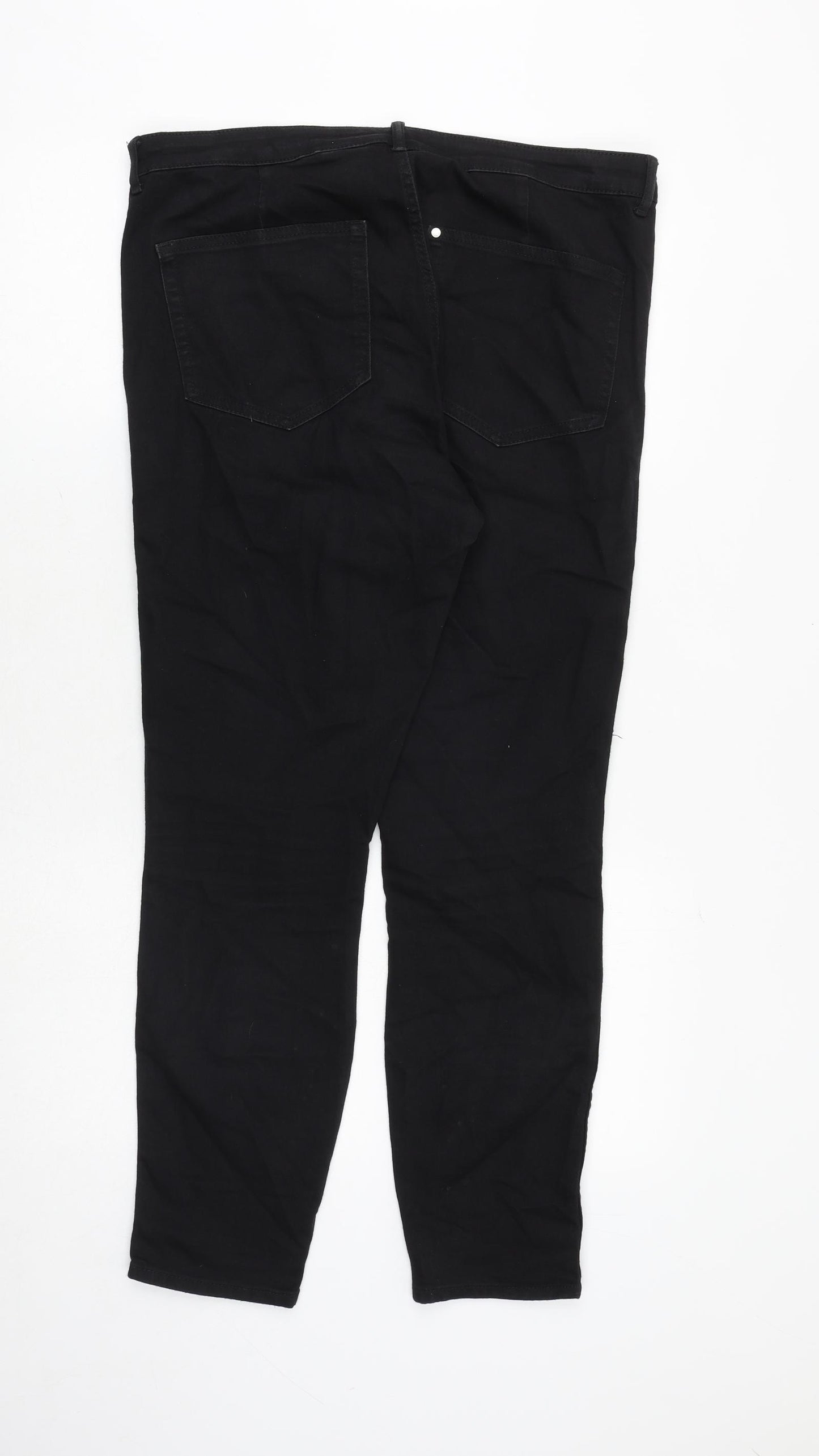 H&M Womens Black Cotton Skinny Jeans Size 14 Regular Zip