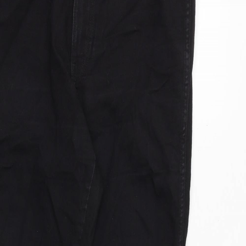 H&M Womens Black Cotton Skinny Jeans Size 14 Regular Zip