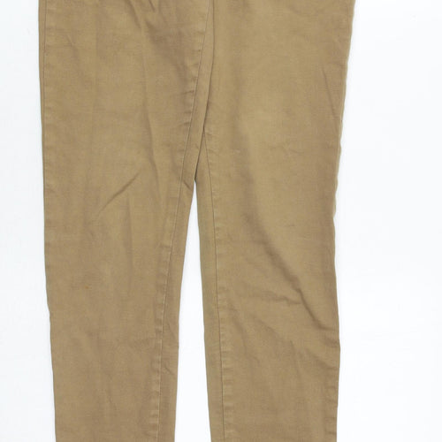 Zara Womens Brown Cotton Skinny Jeans Size 8 Regular Zip