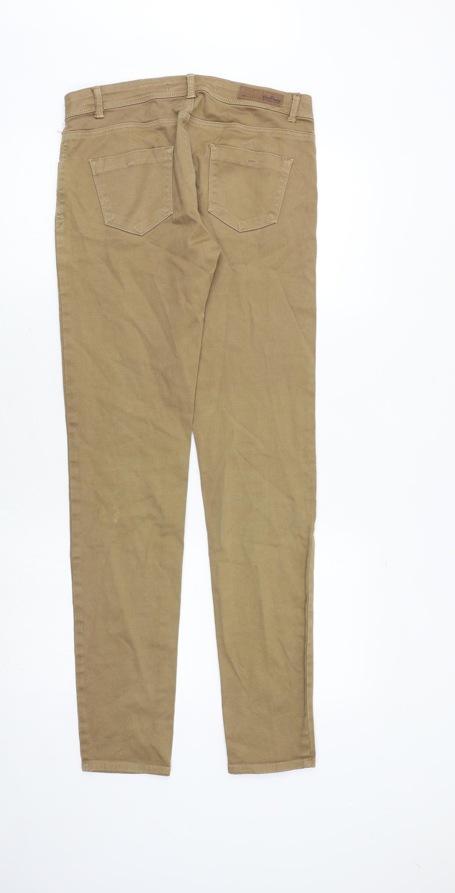 Zara Womens Brown Cotton Skinny Jeans Size 8 Regular Zip