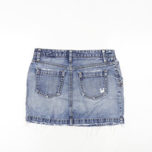 Gap Womens Blue Cotton Mini Skirt Size 30 in Snap
