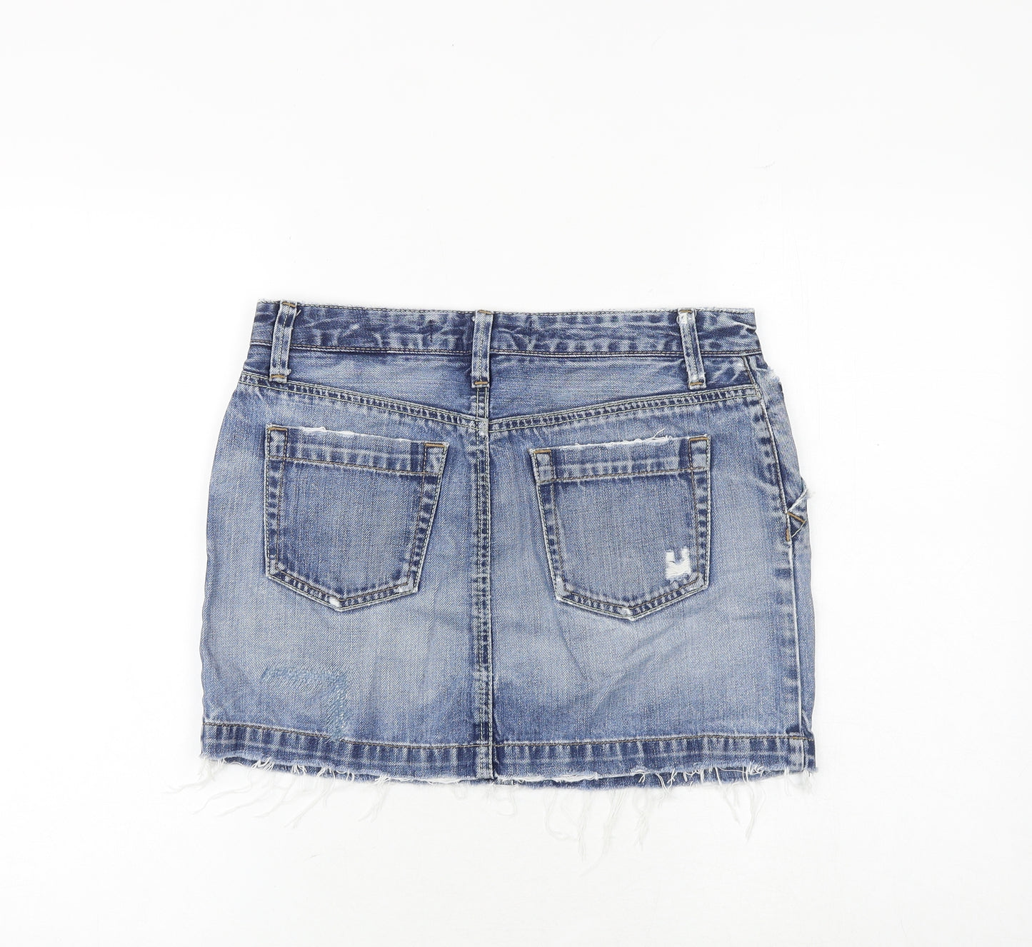Gap Womens Blue Cotton Mini Skirt Size 30 in Snap