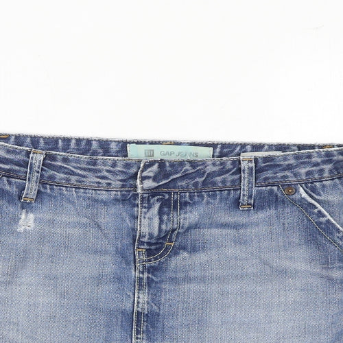 Gap Womens Blue Cotton Mini Skirt Size 30 in Snap