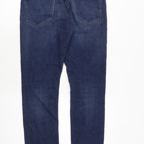 Topman Mens Blue Cotton Straight Jeans Size 30 in Regular Zip