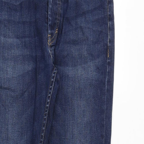 Topman Mens Blue Cotton Straight Jeans Size 30 in Regular Zip
