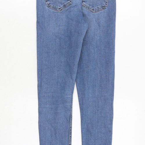 Topshop Womens Blue Cotton Skinny Jeans Size 26 in Regular Zip