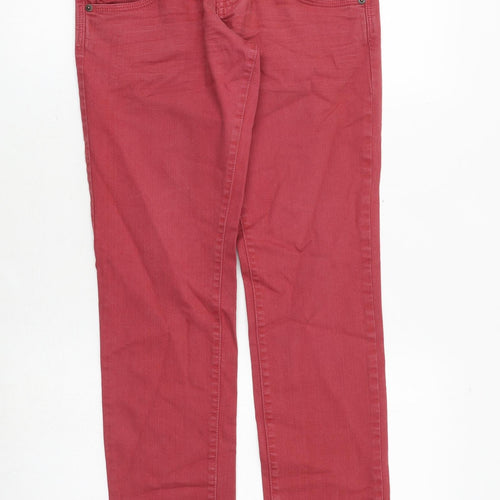 QS Womens Red Cotton Skinny Jeans Size 36 in Regular Zip