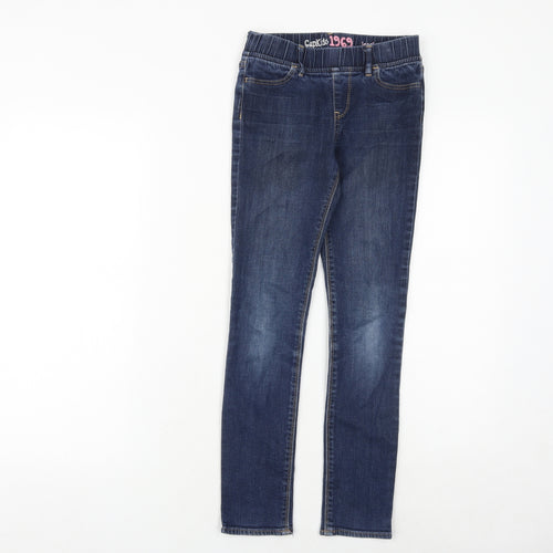 Gap Girls Blue Cotton Skinny Jeans Size 10 Years Regular