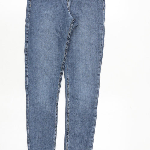 Topshop Womens Blue Cotton Skinny Jeans Size 26 in Regular Zip