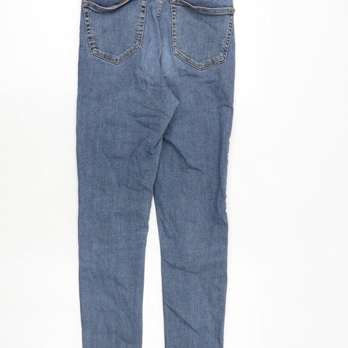 Topshop Womens Blue Cotton Skinny Jeans Size 26 in Regular Zip