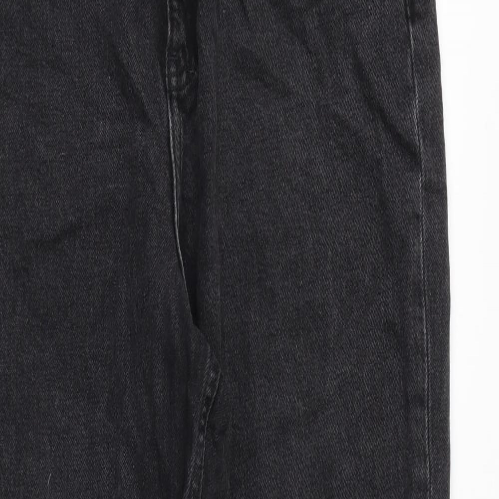 ASOS Womens Grey Cotton Mom Jeans Size 32 in Regular Zip