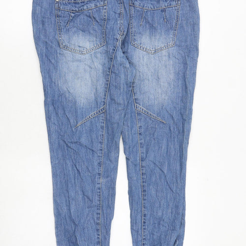 YESYES Womens Blue Cotton Tapered Jeans Size 12 Regular Button