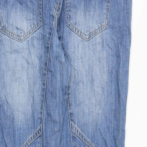 YESYES Womens Blue Cotton Tapered Jeans Size 12 Regular Button