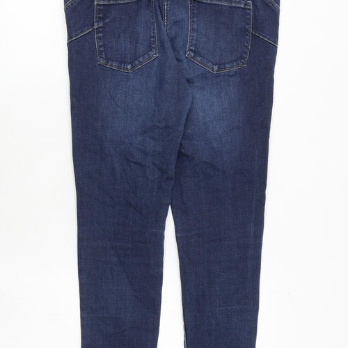 NEXT Womens Blue Cotton Skinny Jeans Size 16 Regular Zip