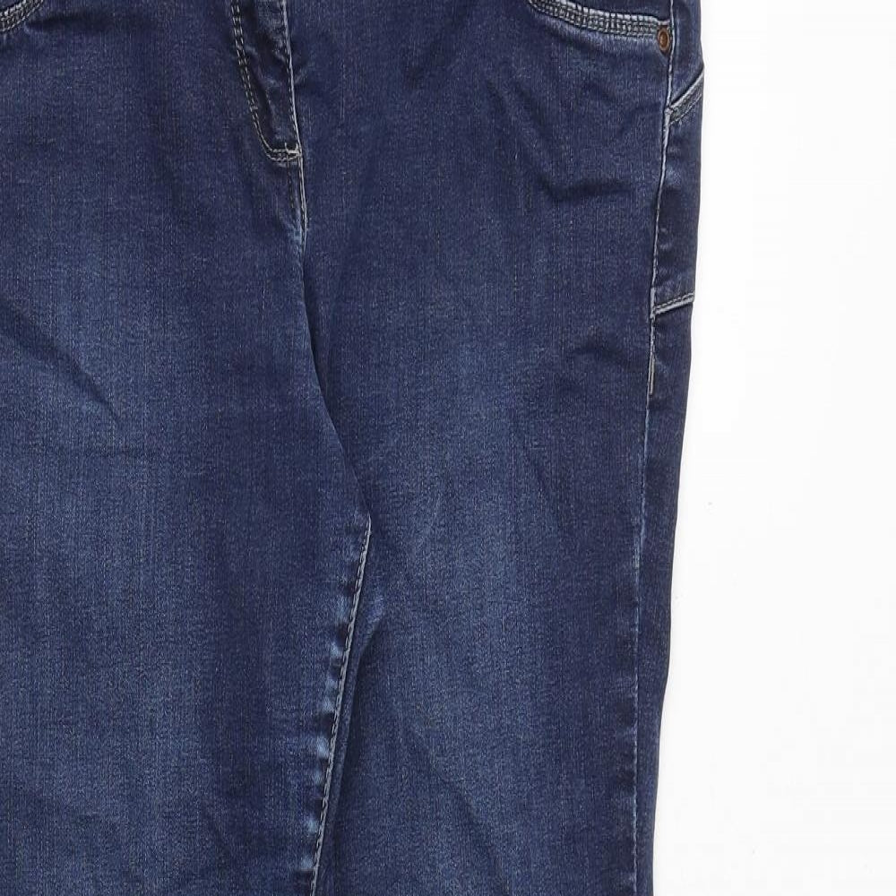NEXT Womens Blue Cotton Skinny Jeans Size 16 Regular Zip