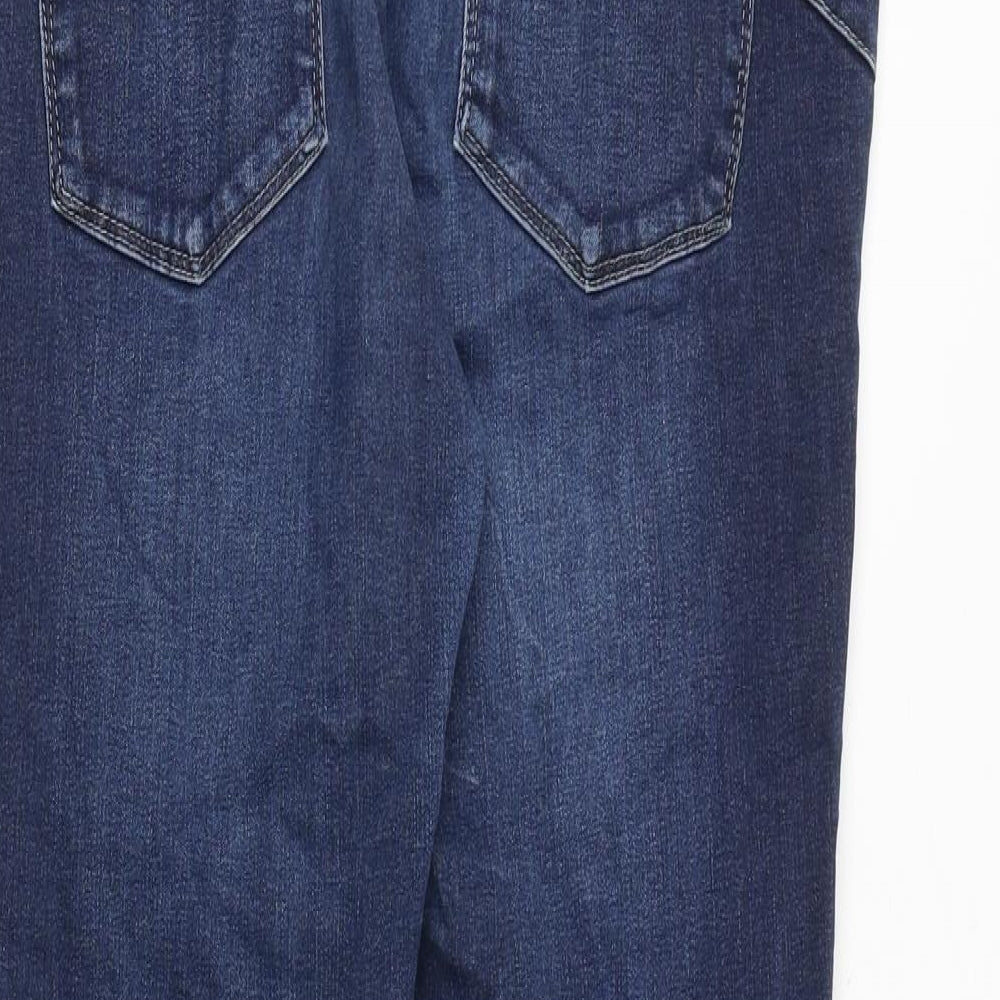 NEXT Womens Blue Cotton Skinny Jeans Size 16 Regular Zip